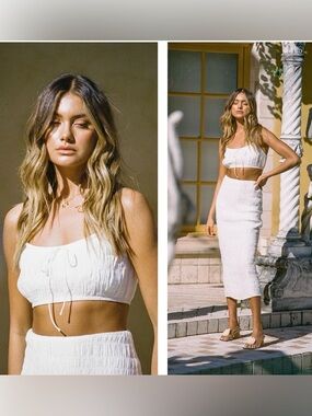 White Two-Piece Summer Sabo Set